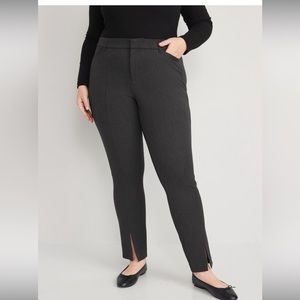 Dark Heathered Gray High-Waited Split Front Old Navy Pixie Skinny size 16 NWT